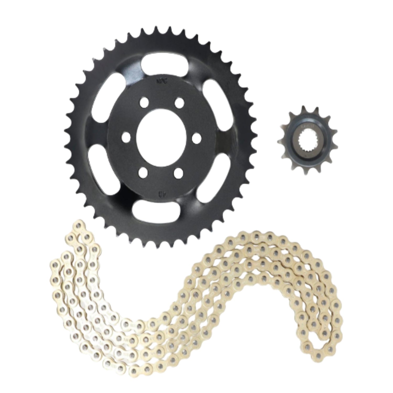 Kit de Arrastre Benelli TNT25 / TRK251 13T/43T 520H x 120L C/O’ring Dorada NPC