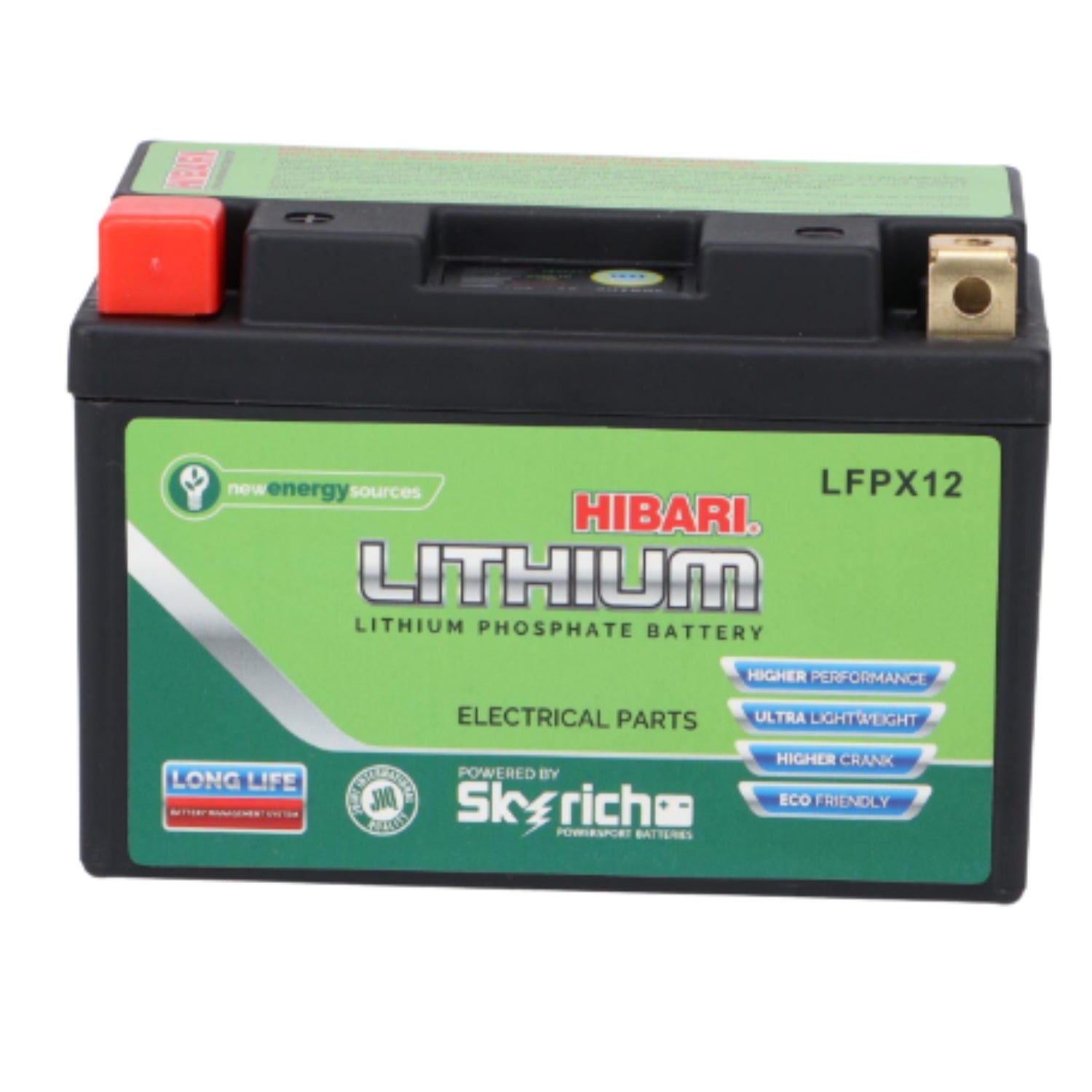 Batería de Litio Hibari LFPX12 YTZ10S / YTX12-BS / YTX12A-BS 12V Alto Desempeño