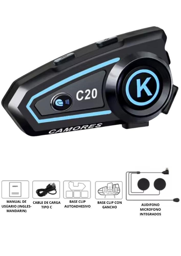 Manos Libres Bluetooth 5.3 Para Casco Motociclista C20