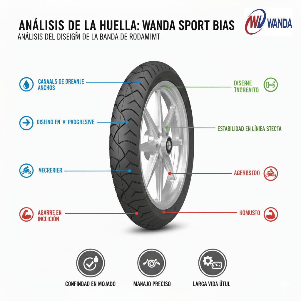 Neumatico 90/90-18 51R 4PR P6050 Sport Bias WANDA - Imagen 2