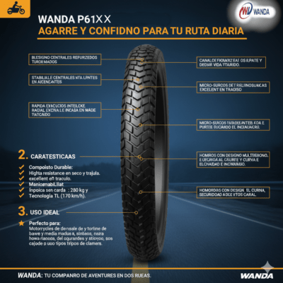 Neumatico 90/90-19 58P 6PR P6167 TT WANDA