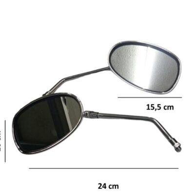 Espejos Retrovisores Cromados Ovalados Para Motos