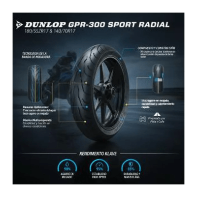 Neumatico 110/80-18 58W GPR300 TL DUNLOP